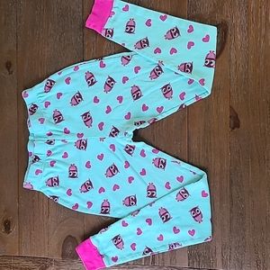 Girls Leveret Blue and Purple Owl Pajama Pants